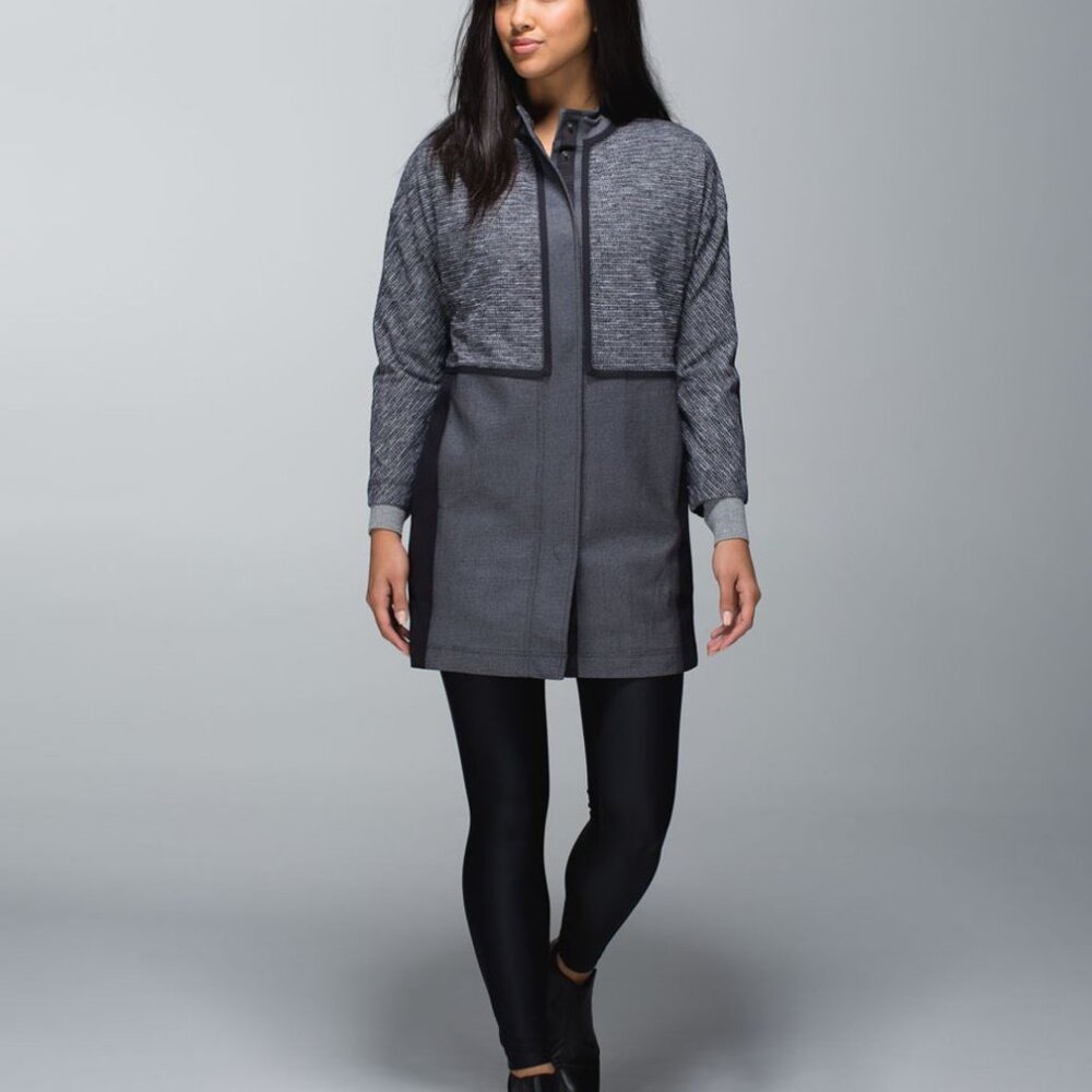 Lululemon Cocoon Car Coat Jacket (solid grey back)